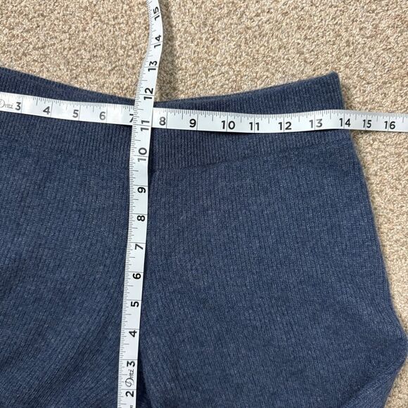 NEW Johnny Was Calme navy cashmere knit wide leg split hem pull on pants size M - Picture 8 of 10